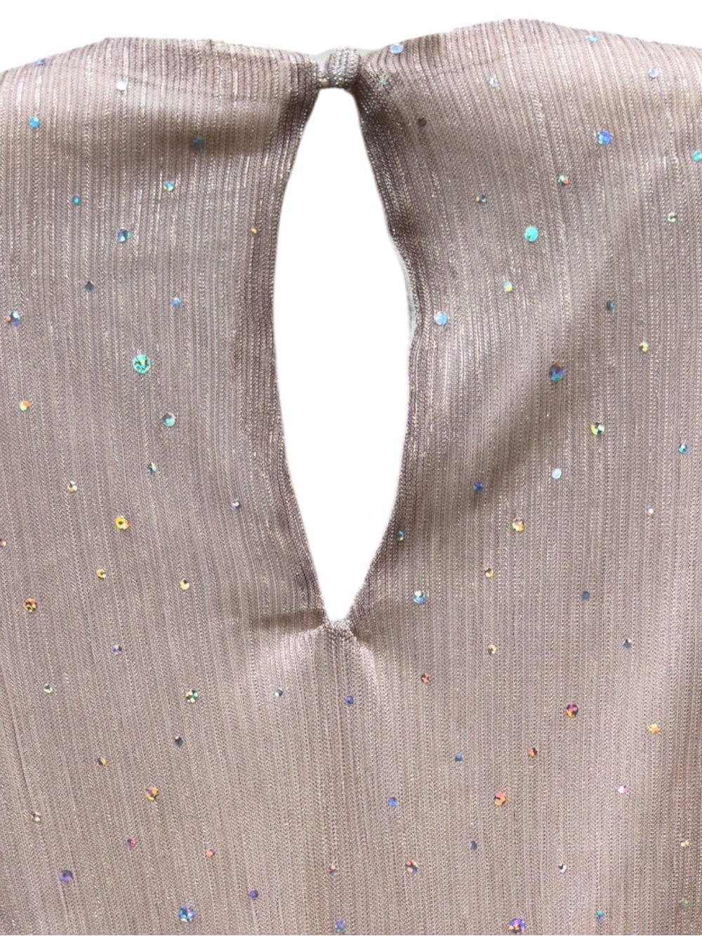 Baltic Born Shimmer Sequin Maxi Dress Blush Rose Gold Long Sleeve Formal Size 2X - Picture 6 of 7